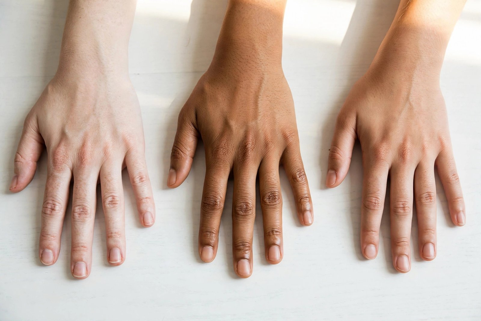 Three finger length ratio types - Type A, Type B and Type C